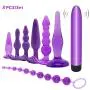 Bantie 8PCS Anal Butt Plugs Trainer Kit Beginner Set Medical Silicone Prostate Massager(Purple) Bantie 8PCS Anal Butt Plugs Trainer Kit Beginner Set Medical Silicone Prostate Massager(Purple)