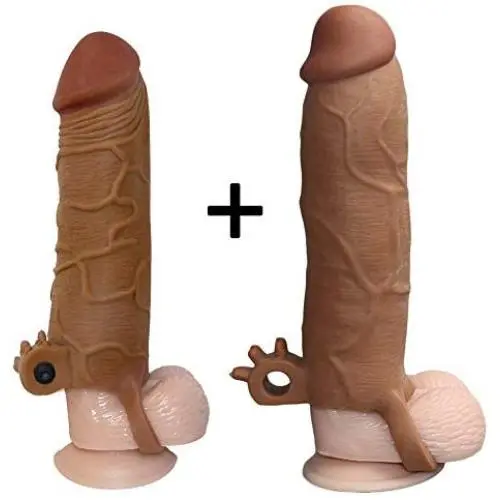 2 PCS Fantasy X-Tension Penis Sleeve Set,Add 2" in Head Cock Extender Male Penis Extension Sleeve Sheath (A) 2 PCS Fantasy X-Tension Penis Sleeve Set,Add 2" in Head Cock Extender Male Penis Extension Sleeve Sheath (A)