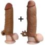 2 PCS Fantasy X-Tension Penis Sleeve Set,Add 2" in Head Cock Extender Male Penis Extension Sleeve Sheath (A)