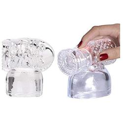 Massager Attachments, Attachment Massage Accessory Silicone- Two Different Styles (Clear)