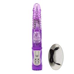 WEI EI Waterprrof Silent Women Multispeed G-Stimulator USB Rechargeable Powerful Female Telescopic Thrvst Messager (Purple)