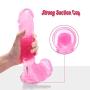 JSCRlove 8.66 Inch Soft-Ďîldɔ Massage Wand Waterproof Relax Massage Tools,Beginners Lifelike Suction Cup Tools Women Socks