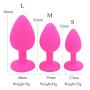 3 Piece 3 Size Silicone Jeweled Anal Butt Plug Beginner Kit, Flirt Toys Luxury Jewel Anal Trainers for Men Women Couples Lover (Pink)