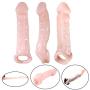 Penis Condom Extender with Cock Ring, James Love Soft Penis Enlarger Sleeve Sexual Delay Ejaculation Erection Enhancing Improve Endurance Bigger Harder Longer Stronger Penis Sex Toy for Men