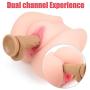 Male masturbator - Feelingirl Increase 3D Soft Sex Doll Realistic Silicone Sex Toy Ass with Vaginal and Anal Adult Product 2 Hole for Men Masturbation (3.5kg, 20X22.5X14cm)