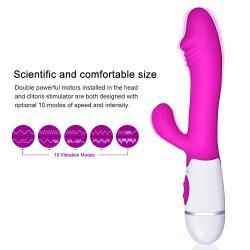 UTIMI Vibrating G Spot Rabbit Vibrator Upgraded Silicone 10 Speed Vibrations Clitoris Stimulation for Women
