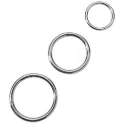 Spartacus Metal Cock Ring, Chrome, 3-Pack