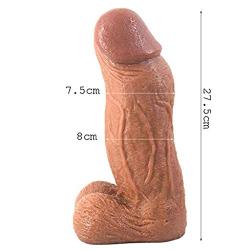 X-R 12in Huge Realistic Massager Lifelike Personal Body Massager with Large Balls and Head Women Vǐbe Brown Waterproof Safety