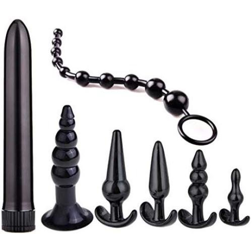 CONtenct 7PCS Vibritor Anul Plug Adult Six Toys Kit Band Slave Toy Games for Couple s