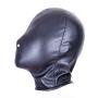 Leather Bondage Mask,Black Full Face Breathable Restraint Head Hood for Adults Sex Toys BDSM Abused Binding Hood