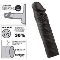 Black Mega 2" Extra Thick Extension Extender Girth Sleeve 9917