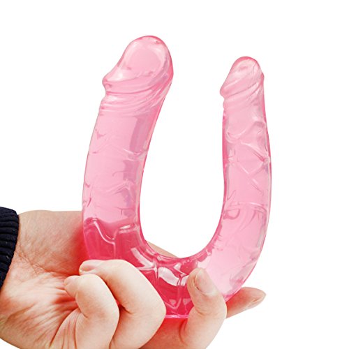Realistic Dildo Double Dong Penetrator Sex Toy Sex Product (Pink)