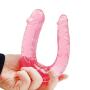 Realistic Dildo Double Dong Penetrator Sex Toy Sex Product (Pink)