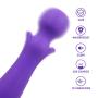Powerful Electric Wand Massager with 10 Magic Modes, Handheld Wireless Waterproof USB Rechargeable Personal Massager for Neck Back Body, Sports Recovery & Muscle Aches (Purple)