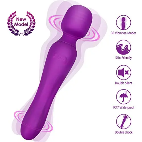 Wand Muscle Massager,Hizek Powerful Personal Massage Handheld Wand with Double Shock,38 Vibration Modes,LED Display,USB Charging,Whisper Quiet,100% Waterproof Massager for Body Massage Wand Muscle Massager,Hizek Powerful Personal Massage Handheld Wand with Double Shock,38 Vibration Modes,LED Display,USB Charging,Whisper Quiet,100% Waterproof Massager for Body Massage