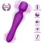Wand Muscle Massager,Hizek Powerful Personal Massage Handheld Wand with Double Shock,38 Vibration Modes,LED Display,USB Charging,Whisper Quiet,100% Waterproof Massager for Body Massage