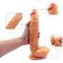 12 Inch Realistic Dildo, Body-Safe Material Lifelike Huge Penis with Strong Suction Cup for Hands-Free Play, Flexible Cock Adult Sex Toys for Women (Flesh)