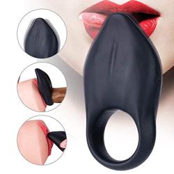 Vibrating Cock Ring for Sex Men Couples Solo Play with 10 Vibration Modes, ZEMALIA Waterproof Tongue Type Penis Ring Clit Vibrator for Longer Lasting Erections Vagina Clitoris Stimulator Rechargeable