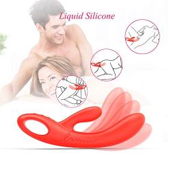 UTIMI G Spot Rabbit Vibrator Liquid Silicone No Bones Wand Massager Waterproof Stimulator for Women