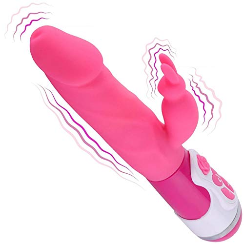 G-Spot Rabbit Vibrator with Bunny Ears, Realistic Shaft & Pleasure Beads for Women Clitoral Stimulation | Lyps Lily - Rotating Silicone Dildo with 10 Vibration Modes and 2 Powerful, Quiet Motors