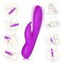 G Spot Rabbit Vibrator for Women - Seamless Dual Powerful Motor with 7 Vibration Modes Rechargeable Clitoris Stimulation Waterproof Wand Massager Couple Dildo Adult Sex Toys (Purple)