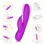 G Spot Rabbit Vibrator for Women - Seamless Dual Powerful Motor with 7 Vibration Modes Rechargeable Clitoris Stimulation Waterproof Wand Massager Couple Dildo Adult Sex Toys (Purple)