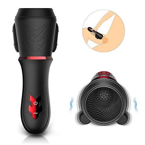 Male Vibrator Penis Training Cup with 10 Vibrating Modes - Adorime Male Masturbator Penis Trainer Stroker Toy for Men Erection & Sexual Endurance Prolonging