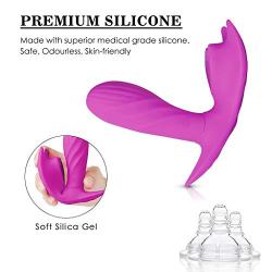 Remote Control G-Spotter Wearable Vibrantor 10 Vibration Modes & Suking Function Silicone Waterproof USB Rechargeable for Women Couples(Purple)