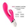 Hand-held Cordless Mute Massage Device，5-Speed Pulse Mode, Smooth Muscle Soreness and SportsInjuries (Red)