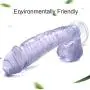 JSCRlove 8.66 Inch Realistic Ultra Soft-Ďîld with Suction Cup for Hand-Free Play Soft-Ďîldɔ Massage Wand Transparent Purple Women Socks