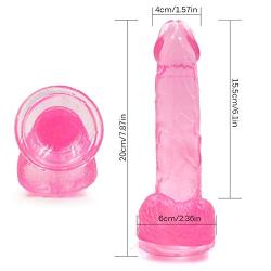 WYSXQ Pink 7.87 Inch Realistic-DîLdɔ Silicone Relaxation Massager Toys Baofubaomei