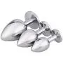 3 Pcs 3 Size Stainless Steel Jeweled Anales B~UT@T Plugs kit Set Trainer Toys, Personal Games Massager for Women&Men Couples Lover Siliver Steel Yellow