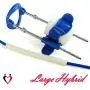 LeLuv Large Blue Slider Hybrid Penis Extender Adjustable Length Platinum Threaded Rods with Wide Strap and Basic Securing Options