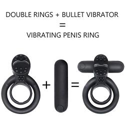 Bantie Vibrating Cock Ring with Tongue, Penis Ring & Clit Vibrator for Couple Play, 10 Powerful Modes Sex Toys for Men Longer Lasting Erections