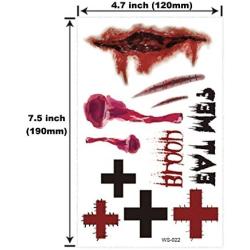 NiceGoods Halloween Scar Temporary Tattoos Realistic Blood Wound Spider Tattoo Sticker Waterproof Zombie Makeup Prank Props 14 Sheets