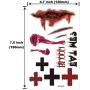 NiceGoods Halloween Scar Temporary Tattoos Realistic Blood Wound Spider Tattoo Sticker Waterproof Zombie Makeup Prank Props 14 Sheets