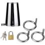 Chástí-ty Device, Cǒck Lock, Pěnǐs Lock Ring Men Hypoallergenic Stainless Steel Metal Chasteness Device Anti-Off T-Shirt Belt - 89 (Size : 45mm)