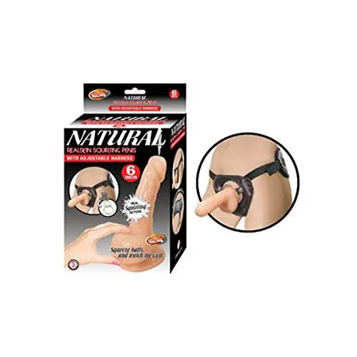 Nasstoys Natural Realskin Squirting Penis with Adjustable Harness, Flesh Beige (6 Inch) Nasstoys Natural Realskin Squirting Penis with Adjustable Harness, Flesh Beige (6 Inch)