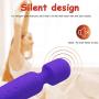 Smyidel Handheld Personal Cordless Wand Massager with Multi Powerful Speeds & Vibrating Frequencies Rechargeable for Neck Shoulder (Purple)