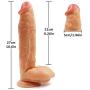 10.6 Inch Realistic Dildo, Huge Dildos Body-Safe Material Lifelike Huge Penis with Strong Suction Cup for Hands-free Play, Flexible Cock with Curved Shaft and Balls for Vaginal G-spot and Anal Play