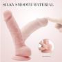 Realistic Ultra-Soft Dildo for Beginners with Flared Suction Cup Base for Hands-Free Play, PALOQUETH Flexible Dildo with Curved Shaft & Balls for Vaginal G-Spot & Anal Prostate Play 6.7"