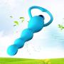 Vibrating Butt Plug Flexible Anal Beads Vibrating Anal Sex Toy Prostate Massager for Men and Women(Blue)