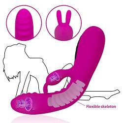 Mixfun Rabbit Vibrator Dildo G Spot Vibrators with Bunny Ears for Clitoris Stimulation Waterproof Vibrator Clit Stimulator with 16 Vibration Modes Quiet Dual Motor for Women USB Magnetic Rechargeable