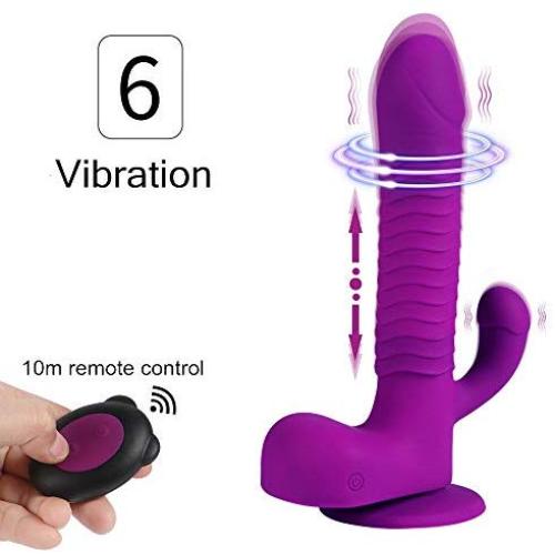 Rabbit Vibrator Massager Viberate Adult Toy for Clitoris Stimulation, OHYER Thrusting Dildo Vibrator Clit Stimulator with 6 Vibration Modes Power Suction Cup Adult Sex Toys for Couples and Women