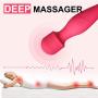 Mini Wand Massager, Small Wireless Massage Toy 10 Intensities Cordless Portable Bullet Travel Size Handheld Powerful Massage for Back Female Women Men Silent Waterproof USB Rechargeable, Crimson