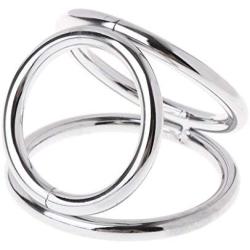 CONtenct-Toy Stainless Steel 3 Ring Clamps Eggplant Brother Rings Lock Adult Men Game Intense Emotion Product with Silver