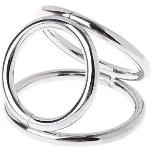 CONtenct-Toy Stainless Steel 3 Ring Clamps Eggplant Brother Rings Lock Adult Men Game Intense Emotion Product with Silver CONtenct-Toy Stainless Steel 3 Ring Clamps Eggplant Brother Rings Lock Adult Men Game Intense Emotion Product with Silver