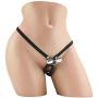 Rechargeable Lovers Cheeky Panty™ with Pleasure Beads - Vibrating Pleasure Panties for Women - Beaded Cock Ring Toy for Couples - Black