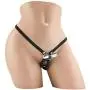 Rechargeable Lovers Cheeky Panty™ with Pleasure Beads - Vibrating Pleasure Panties for Women - Beaded Cock Ring Toy for Couples - Black