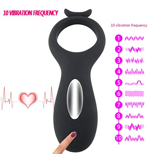 Lfcmf Multiple Speed Waterproof USB Rechargeable Easy to Clean Massage Tools Male Ring Massage with Remote Control Toys for Men and Couples